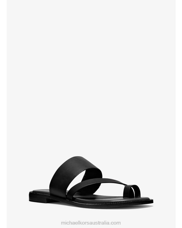 Women Black 4T06F2085 Pratt Leather Sandal Michael Kors
