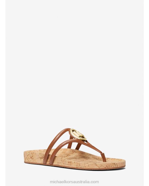 Women Luggage 4T06F1951 Hampton Leather Sandal Michael Kors