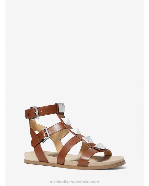 Women Luggage 4T06F2058 Wren Studded Leather Sandal Michael Kors