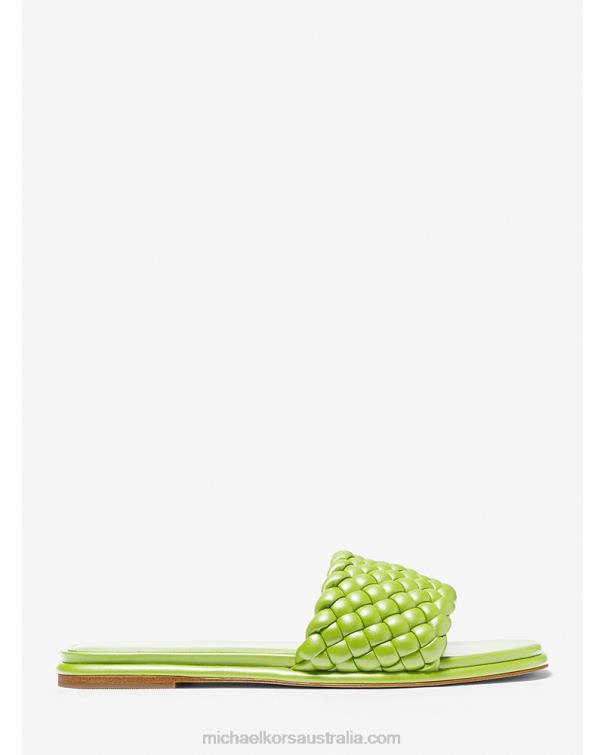 Women Brt Limeade 4T06F2347 Amelia Braided Slide Sandal Michael Kors