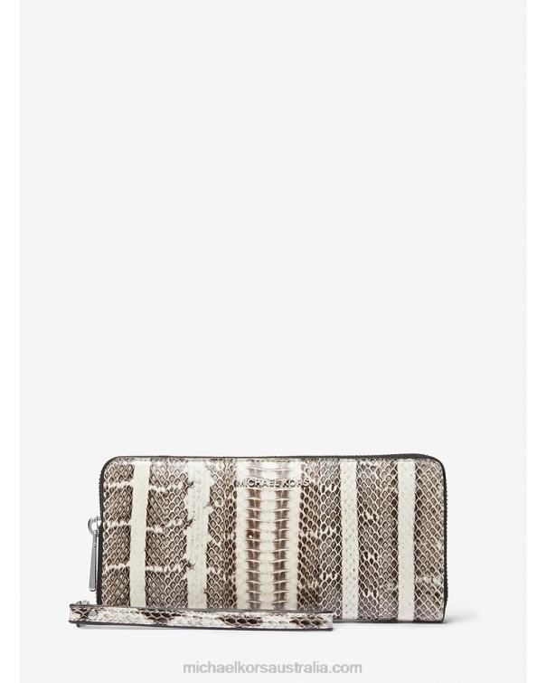 Women Natural 4T06F1701 Snakeskin Continental Wallet Michael Kors
