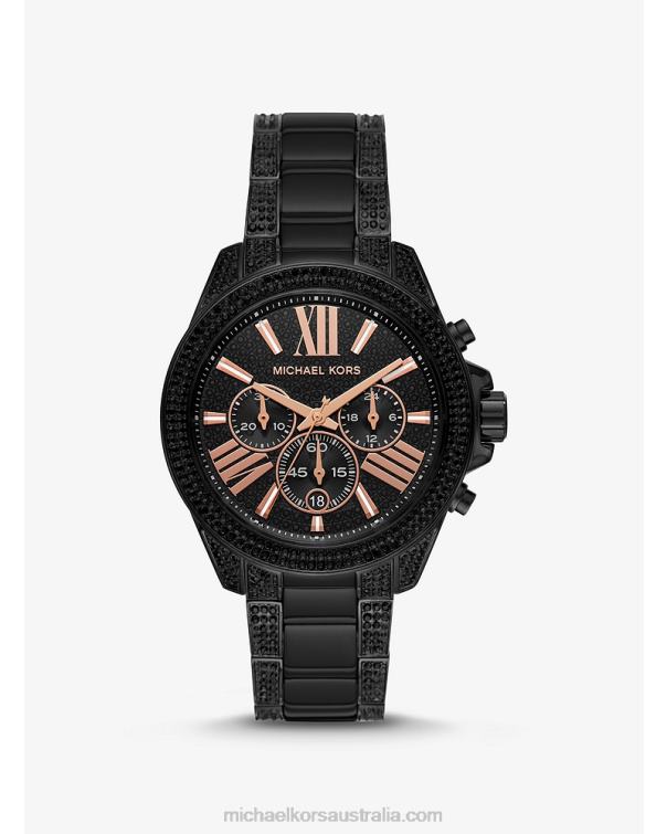 Women Black 4T06F2432 Wren Pave Watch Michael Kors