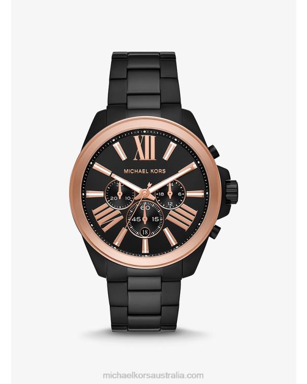 Women Black 4T06F2433 Oversized Wren Watch Michael Kors