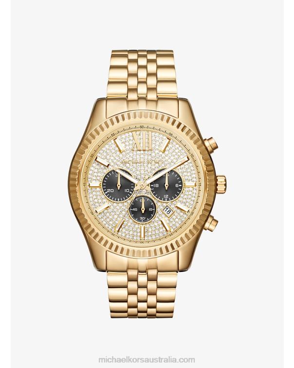 Women Gold 4T06F2391 Oversized Lexington Watch Michael Kors