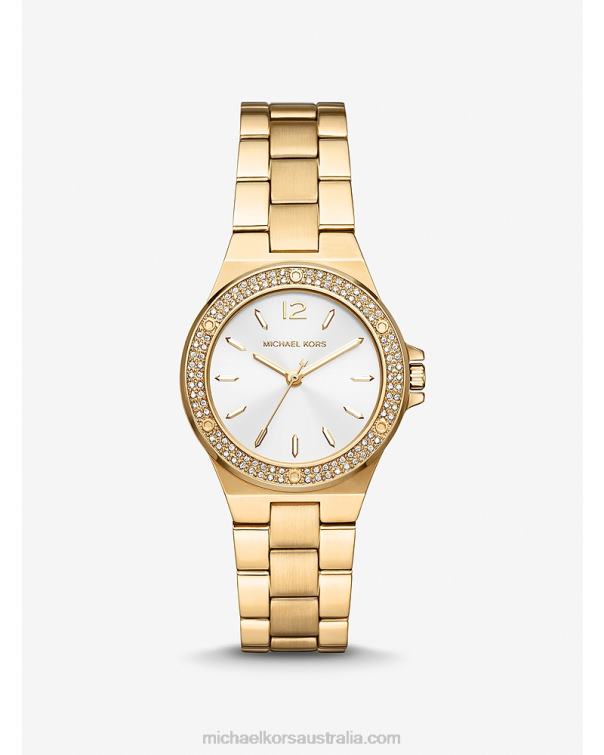 Women Gold 4T06F2393 Mini Lennox Pave Watch Michael Kors