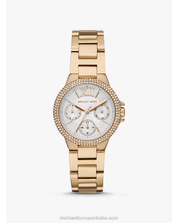 Women Gold 4T06F2394 Mini Camille Pave Watch Michael Kors