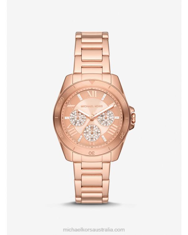 Women Rose Gold 4T06F2376 Mini Alek Pave Watch Michael Kors