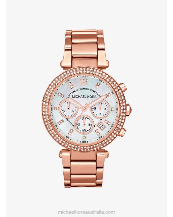 Women Rose Gold 4T06F2384 Parker Watch Michael Kors