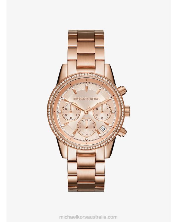 Women Rose Gold 4T06F2385 Ritz Watch Michael Kors