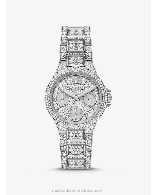 Women Silver 4T06F2408 Mini Camille Pave Watch Michael Kors