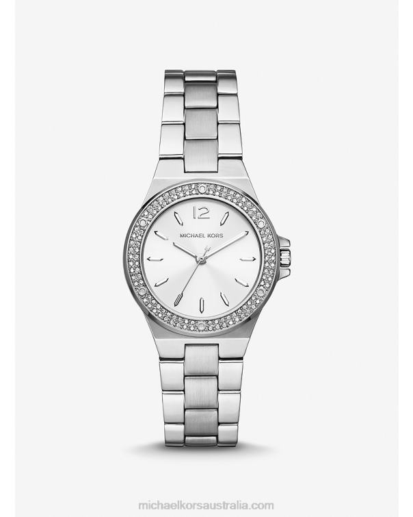 Women Silver 4T06F2412 Mini Lennox Pave Watch Michael Kors