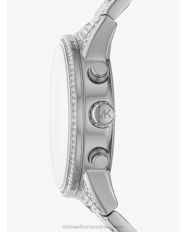 Women Silver 4T06F2417 Ritz Pave Watch Michael Kors