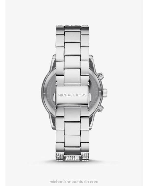 Women Silver 4T06F2417 Ritz Pave Watch Michael Kors