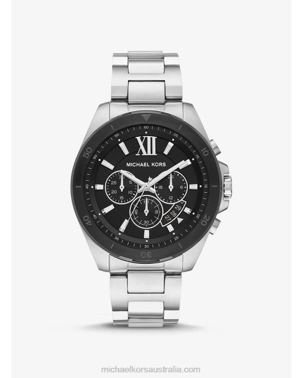 Women Silver 4T06F2423 Oversized Brecken Watch Michael Kors