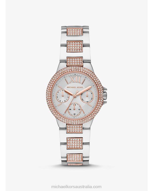 Women Two Tone 4T06F2409 Mini Camille Pave Watch Michael Kors